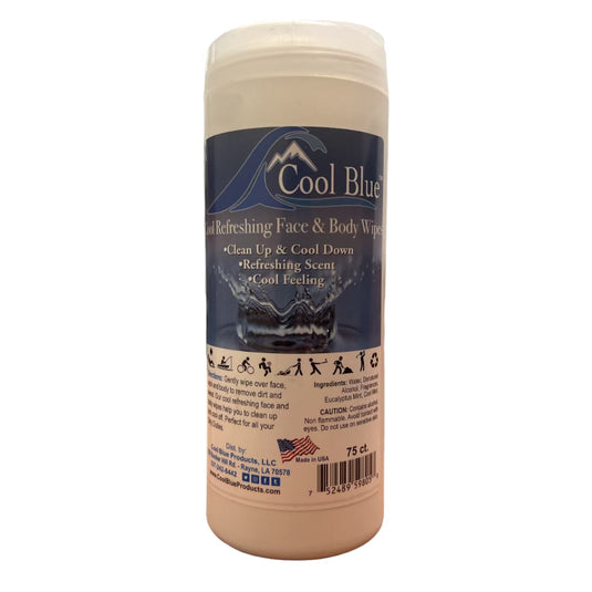 Cool Blue Refreshing Face & Body Wipes 75ct Canister
