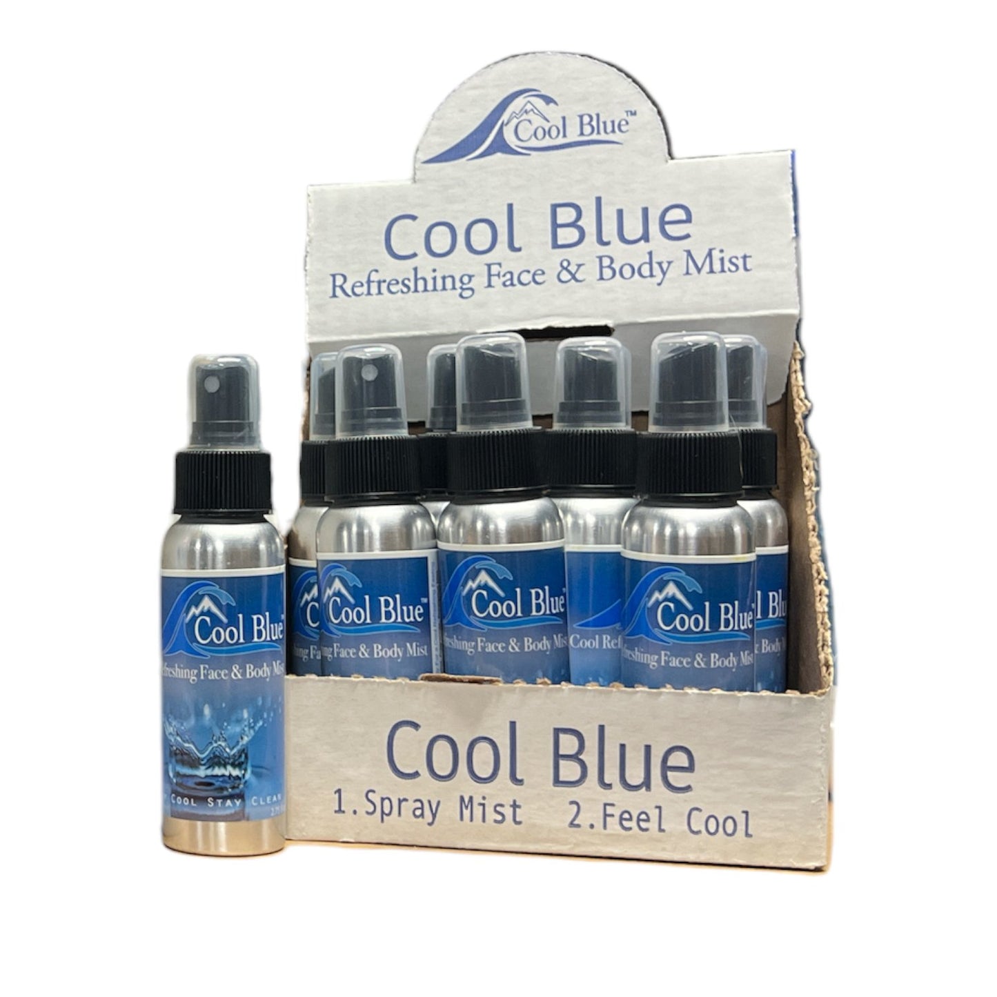 Cool Refreshing Face & Body Mist, 12 Count Case - coolblueproducts